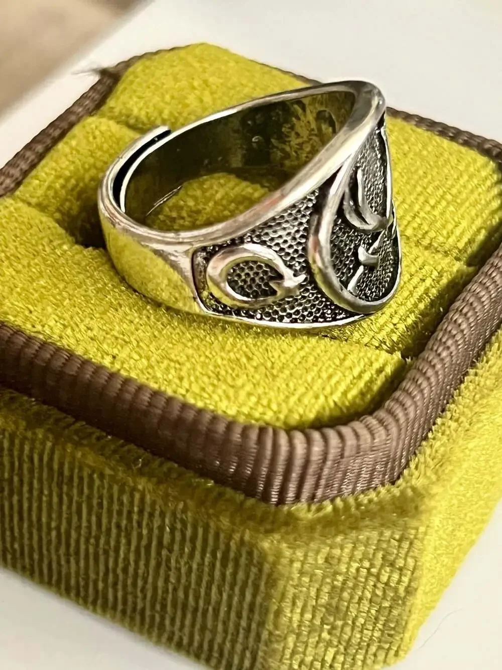 Zulfiqar Sword Titanium Steel Silver Men's Adjustable Size Ring 9-14